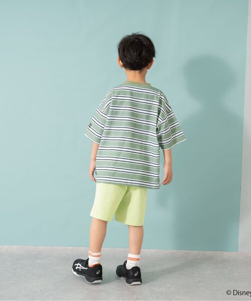 and D. petit main（アンドディープティマイン）の「【モンスターズ・インク】マルチボーダービッグ半T（Tシャツ/カットソー・キッズ・グリーン/ネイビー・100cm/110cm/120cm/130cm/140cm/150cm/90cm）」の8枚目の写真