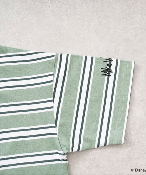 and D. petit main（アンドディープティマイン）の「【モンスターズ・インク】マルチボーダービッグ半T（Tシャツ/カットソー・キッズ・グリーン/ネイビー・100cm/110cm/120cm/130cm/140cm/150cm/90cm）」の14枚目の写真