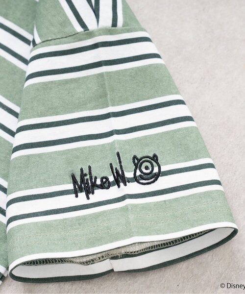 and D. petit main（アンドディープティマイン）の「【モンスターズ・インク】マルチボーダービッグ半T（Tシャツ/カットソー・キッズ・グリーン/ネイビー・100cm/110cm/120cm/130cm/140cm/150cm/90cm）」の17枚目の写真