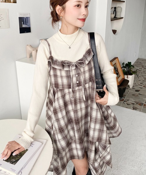 【即購入○】エムミーエメ　アーバンチェックキャミワンピース 即購入○】エムミーエメ アーバンチェックキャミワンピース