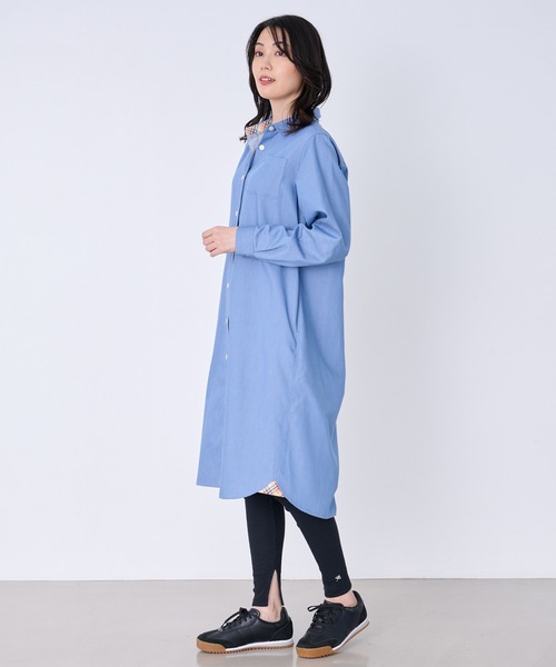 Arnold Palmer（アーノルドパーマー）の「裏ワザデニム イージーケア シャツワンピース（シャツワンピース・レディース・インディゴブルー/ライトブルー・S/L/M）」の7枚目の写真