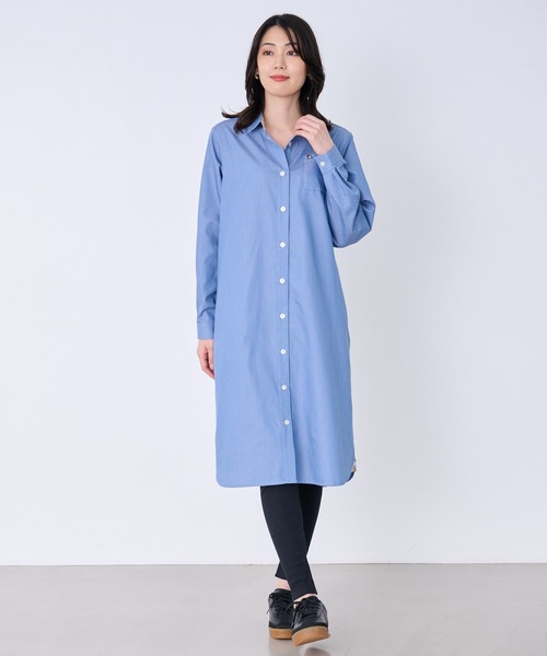 Arnold Palmer（アーノルドパーマー）の「裏ワザデニム イージーケア シャツワンピース（シャツワンピース・レディース・インディゴブルー/ライトブルー・S/L/M）」の6枚目の写真