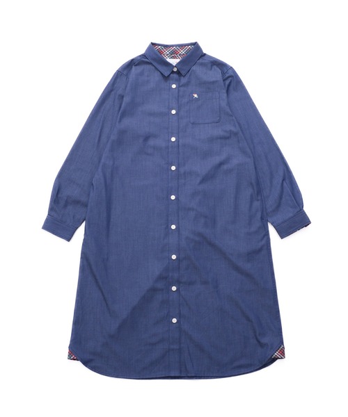 Arnold Palmer（アーノルドパーマー）の「裏ワザデニム イージーケア シャツワンピース（シャツワンピース・レディース・インディゴブルー/ライトブルー・S/L/M）」の9枚目の写真