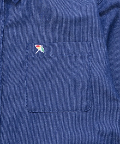 Arnold Palmer（アーノルドパーマー）の「裏ワザデニム イージーケア シャツワンピース（シャツワンピース・レディース・インディゴブルー/ライトブルー・S/L/M）」の12枚目の写真