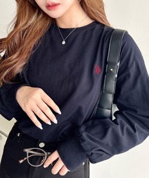 moment+別注【U.S.POLO ASSN.】ワンポイント刺繍ロンT