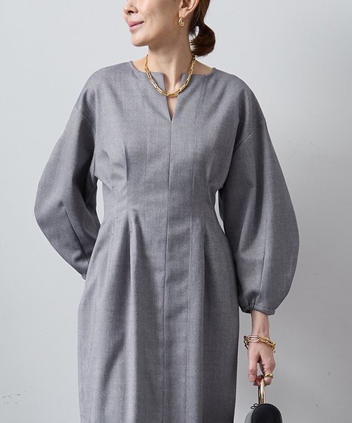 追加2》P/Ryツイルウエストシェイプワンピース（ワンピース）｜VERMEIL