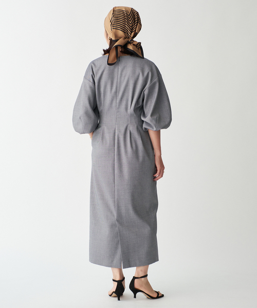 VERMEIL par iena（ヴェルメイユパーイエナ）の「《追加2》P/Ryツイルウエストシェイプワンピース（ワンピース・レディース・ネイビー/マルチ/アイボリー・38/36/40）」の7枚目の写真