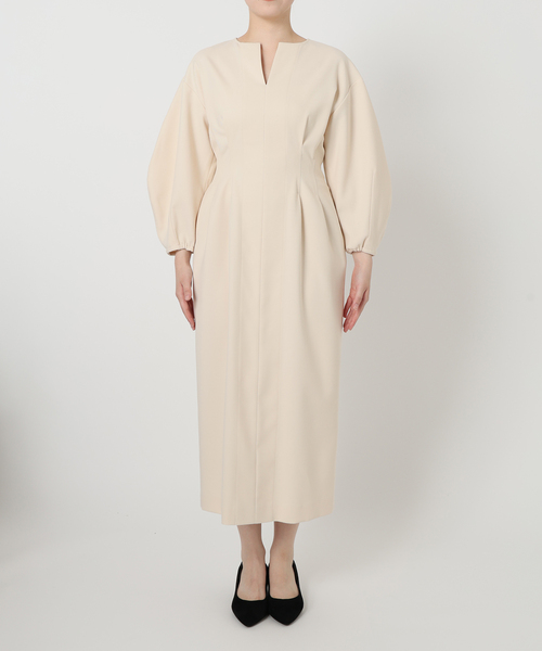 VERMEIL par iena（ヴェルメイユパーイエナ）の「《追加2》P/Ryツイルウエストシェイプワンピース（ワンピース・レディース・ネイビー/マルチ/アイボリー・38/36/40）」の8枚目の写真