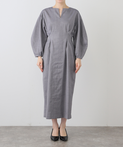 VERMEIL par iena（ヴェルメイユパーイエナ）の「《追加2》P/Ryツイルウエストシェイプワンピース（ワンピース・レディース・ネイビー/マルチ/アイボリー・38/36/40）」の21枚目の写真