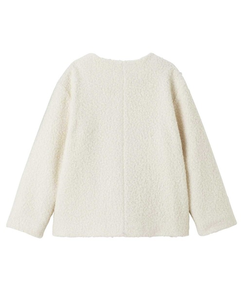 GeeRA（ジーラ）の「リングウールライクゴールドボタンノーカラージャケットコート（ノーカラージャケット・レディース・ブラック/アイボリー・MEDIUM/LARGE/X-LARGE）」の7枚目の写真