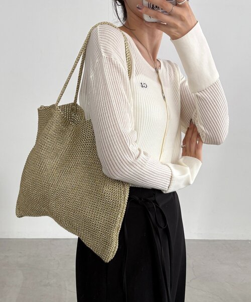 PC/A4サイズ収納可】ラメトートバッグ（ショルダーバッグ