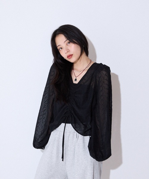JEANASIS（ジーナシス）の「2WAYレースドロストブラウス/592543（シャツ/ブラウス・レディース・オフホワイト/ブラック・FREE）」の15枚目の写真