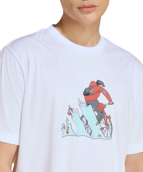 adidas（アディダス）の「アディダス adidas クライマクール ドゥードル ハント バイク グラフィック Tシャツ（Tシャツ/カットソー・メンズ・ブラック/グリーン/ホワイト・S/M/L/LL/3L）」の5枚目の写真