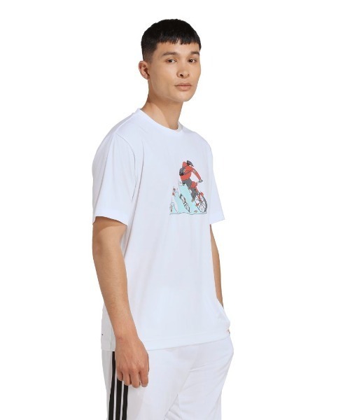 adidas（アディダス）の「アディダス adidas クライマクール ドゥードル ハント バイク グラフィック Tシャツ（Tシャツ/カットソー・メンズ・ブラック/グリーン/ホワイト・S/M/L/LL/3L）」の6枚目の写真
