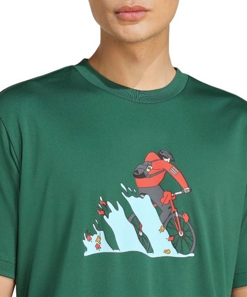 adidas（アディダス）の「アディダス adidas クライマクール ドゥードル ハント バイク グラフィック Tシャツ（Tシャツ/カットソー・メンズ・ブラック/グリーン/ホワイト・S/M/L/LL/3L）」の11枚目の写真
