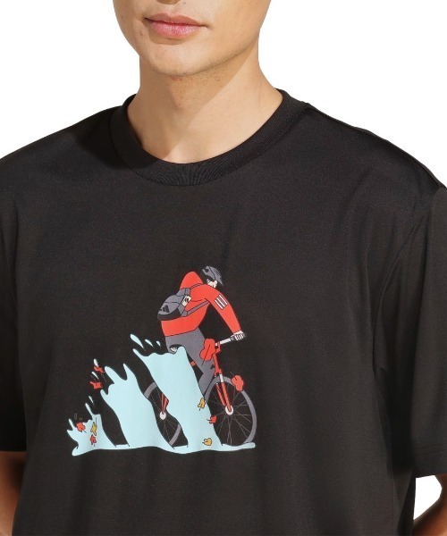 adidas（アディダス）の「アディダス adidas クライマクール ドゥードル ハント バイク グラフィック Tシャツ（Tシャツ/カットソー・メンズ・ブラック/グリーン/ホワイト・S/M/L/LL/3L）」の14枚目の写真