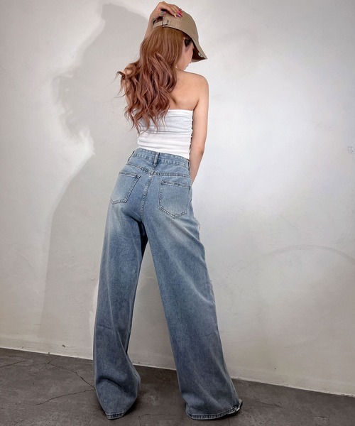 BLACKQUEEN(ブラッククイーン)の「【BLACKQUEEN】レースダメージデニムパンツ(デニムパンツ・レディース・ブルー/ブラック・S/M)」の7枚目の写真