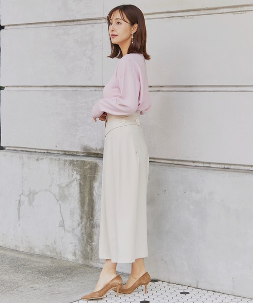 INED（イネド）の「【ご家庭で洗える】ウール100％クルーネックニット（ニット/セーター・レディース・サックスブルー/ブラック/オフホワイト/ブルー/チャコールグレー/ピンク/イエロー・9号）」の12枚目の写真