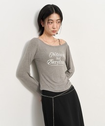 【GENERAL IDEA】Wide Neck Lettering Long Sleeve ティーシャツ 001_25a1eb35-5a75-4851-b87e-