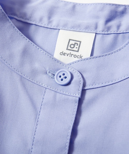 devirock（デビロック）の「ちょっぴり背伸び ふんわり ティアード 長袖 シャツワンピース（ワンピース・キッズ・ホワイト系/ブラック系/ブルー系・100cm/110cm/120cm/130cm/140cm/150cm/160cm）」の9枚目の写真