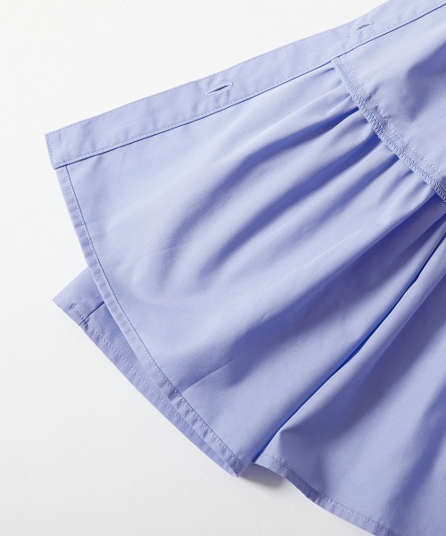 devirock（デビロック）の「ちょっぴり背伸び ふんわり ティアード 長袖 シャツワンピース（ワンピース・キッズ・ホワイト系/ブラック系/ブルー系・100cm/110cm/120cm/130cm/140cm/150cm/160cm）」の12枚目の写真