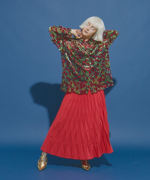 manana suerte（マニャーナスエルテ）の「デザインプリーツロングスカート（スカート・レディース・ゴールド/レッド/ブラック・FREE）」の19枚目の写真