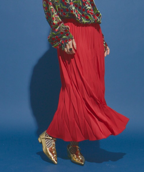 manana suerte（マニャーナスエルテ）の「デザインプリーツロングスカート（スカート・レディース・ゴールド/レッド/ブラック・FREE）」の14枚目の写真