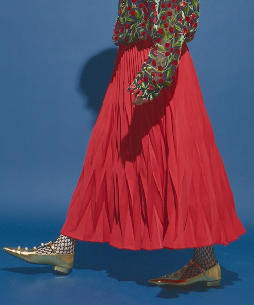 manana suerte（マニャーナスエルテ）の「デザインプリーツロングスカート（スカート・レディース・ゴールド/レッド/ブラック・FREE）」の15枚目の写真