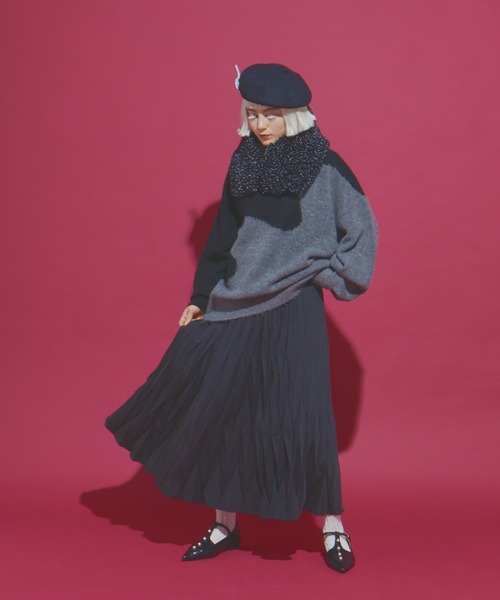 manana suerte（マニャーナスエルテ）の「デザインプリーツロングスカート（スカート・レディース・ゴールド/レッド/ブラック・FREE）」の8枚目の写真