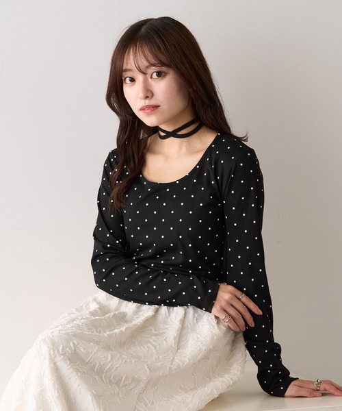 セール】【MAGASIN DE MODE Chou Chou】ドットリボン付きプル