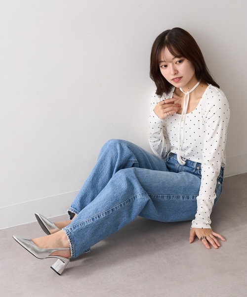 MAGASIN DE MODE Chou Chou（マガジンデモードシュシュ）の「【MAGASIN DE MODE Chou Chou】ドットリボン付きプルオーバー DTK（Tシャツ/カットソー・レディース・ブラック/オフホワイト/グレー・FREE）」の14枚目の写真
