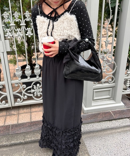 MAGASIN DE MODE Chou Chou（マガジンデモードシュシュ）の「【MAGASIN DE MODE Chou Chou】ドットリボン付きプルオーバー DTK（Tシャツ/カットソー・レディース・ブラック/オフホワイト/グレー・FREE）」の17枚目の写真