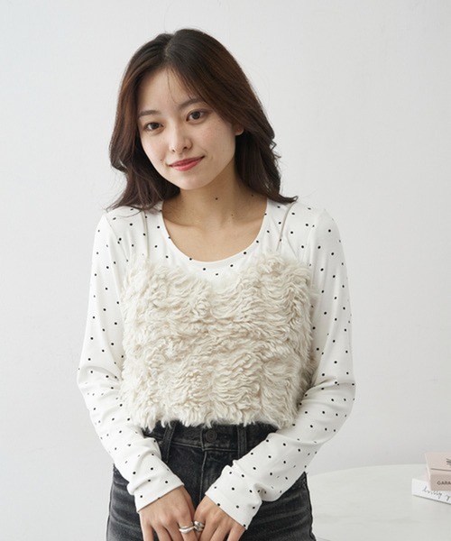 MAGASIN DE MODE Chou Chou（マガジンデモードシュシュ）の「【MAGASIN DE MODE Chou Chou】ドットリボン付きプルオーバー DTK（Tシャツ/カットソー・レディース・ブラック/オフホワイト/グレー・FREE）」の19枚目の写真