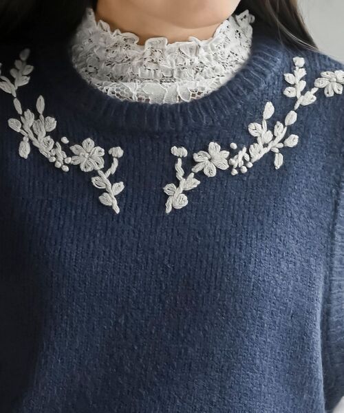 rps(アールピーエス)の「ハンド刺繍裾スカラップニットベスト(ベスト・レディース・ブルー/グレー/グリーン・フリー)」の20枚目の写真