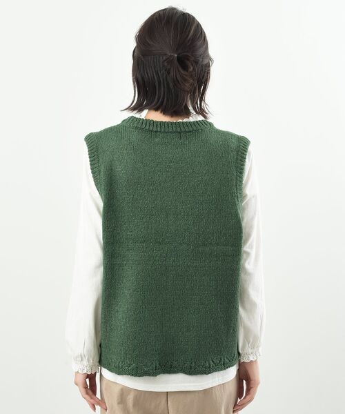 rps(アールピーエス)の「ハンド刺繍裾スカラップニットベスト(ベスト・レディース・ブルー/グレー/グリーン・フリー)」の19枚目の写真