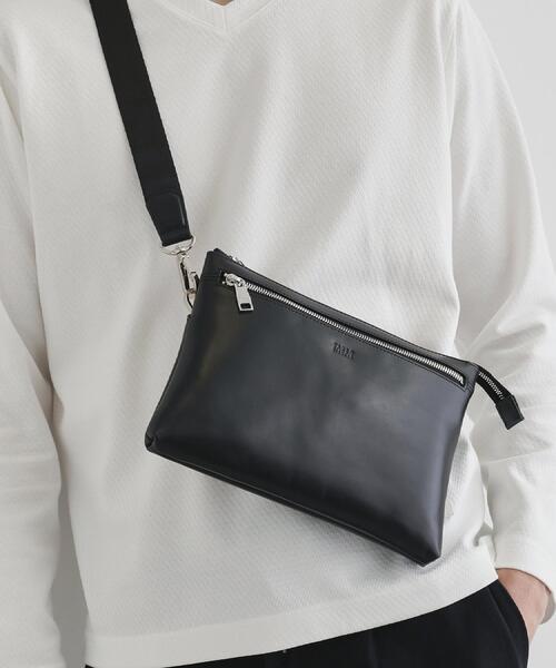 TAKEO KIKUCHI(タケオキクチ)の「アニリンレザー 2WAYクラッチ(クラッチバッグ・メンズ・ダークブラウン/ブラック・00)」の7枚目の写真