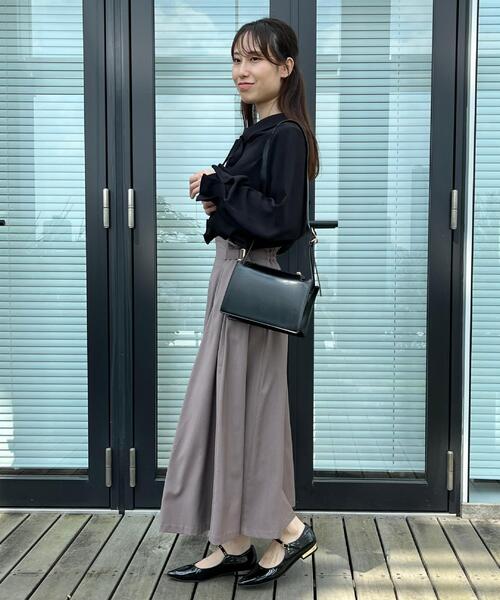 couture brooch（クチュールブローチ）の「【大人可愛い・通勤】スカラウエスト サイドベルト パネルスカート（スカート・レディース・ネイビー/ボルドー/アイボリー/ブラウン系その他・38/40/42）」の17枚目の写真