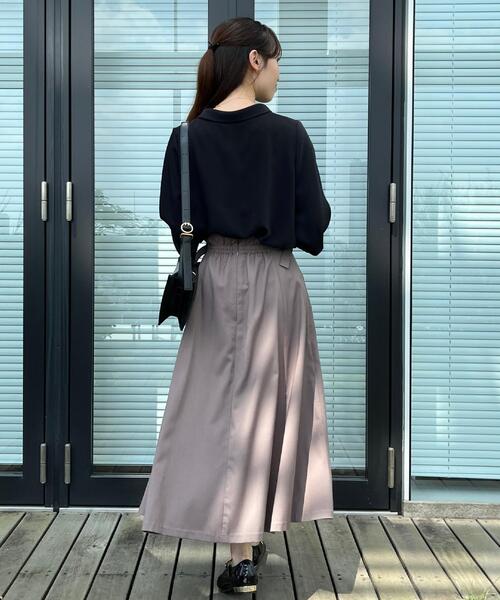 couture brooch（クチュールブローチ）の「【大人可愛い・通勤】スカラウエスト サイドベルト パネルスカート（スカート・レディース・ネイビー/ボルドー/アイボリー/ブラウン系その他・38/40/42）」の18枚目の写真