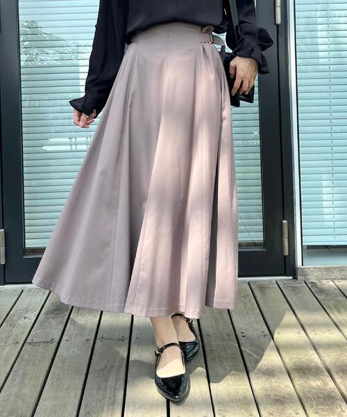 couture brooch（クチュールブローチ）の「【大人可愛い・通勤】スカラウエスト サイドベルト パネルスカート（スカート・レディース・ネイビー/ボルドー/アイボリー/ブラウン系その他・38/40/42）」の19枚目の写真