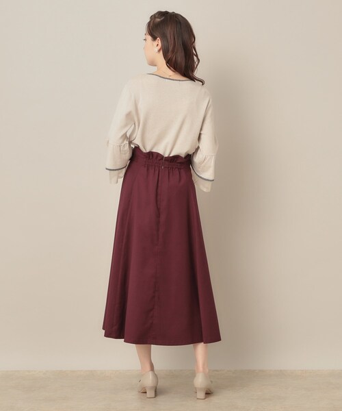 couture brooch（クチュールブローチ）の「【大人可愛い・通勤】スカラウエスト サイドベルト パネルスカート（スカート・レディース・ネイビー/ボルドー/アイボリー/ブラウン系その他・38/40/42）」の22枚目の写真