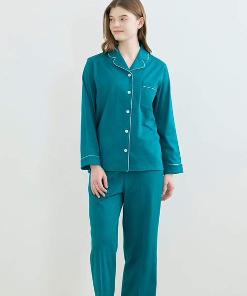 セール】【綿100%】40/2コーマ天竺シルケットパジャマ MADE WITH