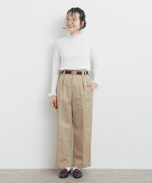 30/-天竺 コットンレースインナー（Tシャツ/カットソー