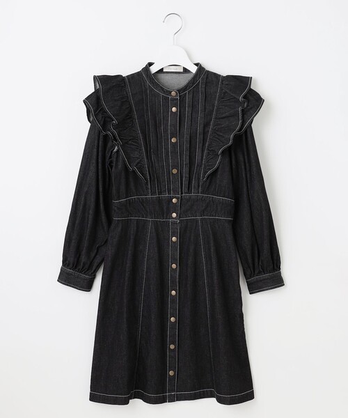 Feroux（フェルゥ）の「デニムミディ ワンピース（ワンピース・レディース・ブラック系/ネイビー系・SMALL/MEDIUM）」の13枚目の写真