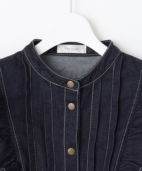 Feroux（フェルゥ）の「デニムミディ ワンピース（ワンピース・レディース・ブラック系/ネイビー系・SMALL/MEDIUM）」の14枚目の写真