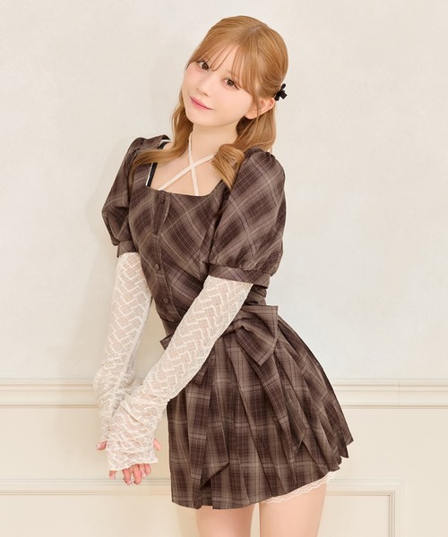 apres jour（アプレジュール）の「クロスリボン長袖インナー（Tシャツ/カットソー・レディース・ブラック/アイボリー/ホワイト系その他2/ブラック系その他・X-LARGE/フリー）」の2枚目の写真
