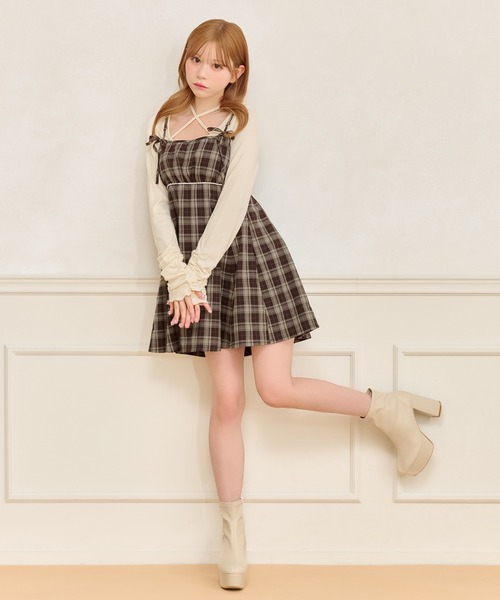 apres jour（アプレジュール）の「クロスリボン長袖インナー（Tシャツ/カットソー・レディース・ブラック/アイボリー/ホワイト系その他2/ブラック系その他・X-LARGE/フリー）」の9枚目の写真