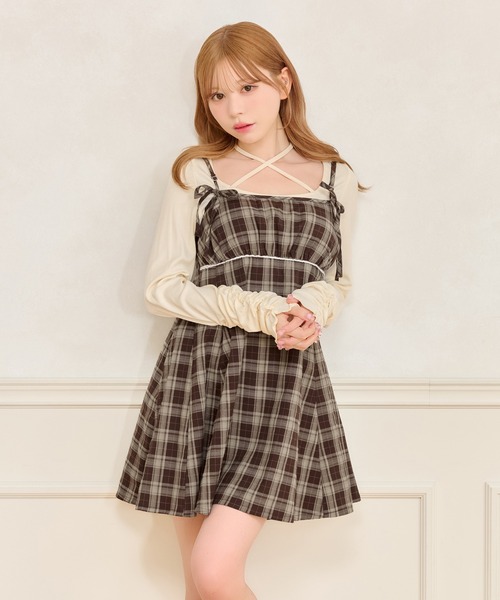 apres jour（アプレジュール）の「クロスリボン長袖インナー（Tシャツ/カットソー・レディース・ブラック/アイボリー/ホワイト系その他2/ブラック系その他・X-LARGE/フリー）」の5枚目の写真