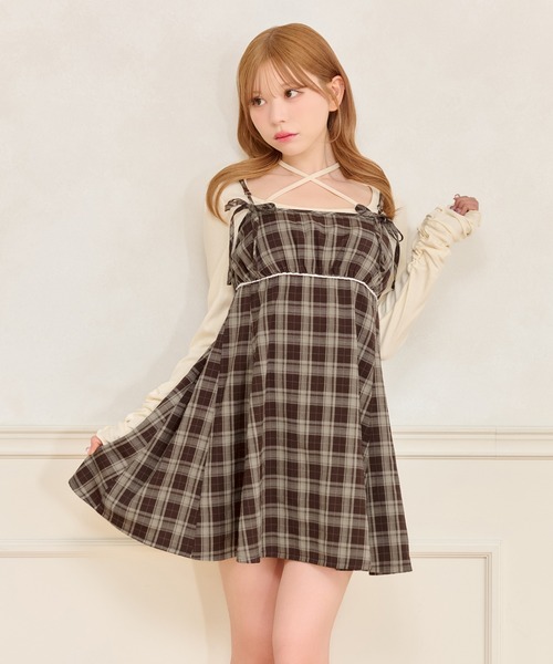 apres jour（アプレジュール）の「クロスリボン長袖インナー（Tシャツ/カットソー・レディース・ブラック/アイボリー/ホワイト系その他2/ブラック系その他・X-LARGE/フリー）」の6枚目の写真