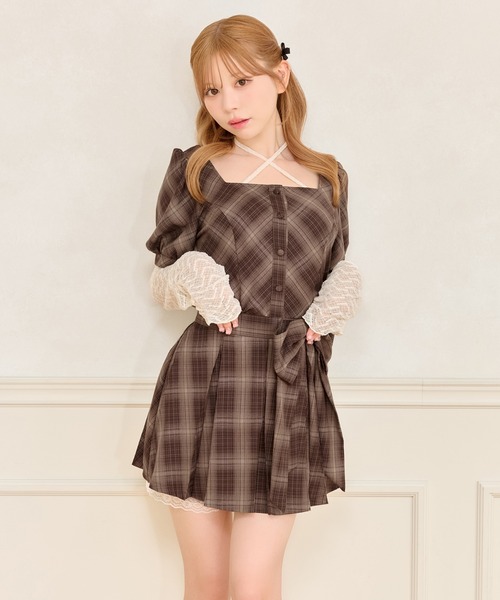apres jour（アプレジュール）の「クロスリボン長袖インナー（Tシャツ/カットソー・レディース・ブラック/アイボリー/ホワイト系その他2/ブラック系その他・X-LARGE/フリー）」の10枚目の写真