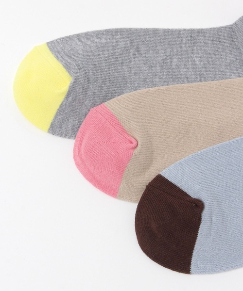 BAYFLOW（ベイフロー）の「バイカラーソックス（ソックス/靴下・レディース・ベージュ/ブラック/サックスブルー/グレー・FREE）」の9枚目の写真
